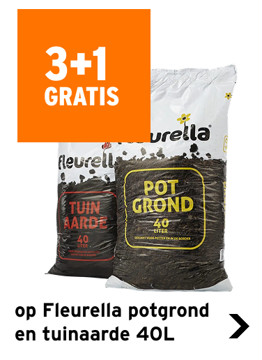 3+1 gratis op Fleurella potgrond en tuinaarde 40L