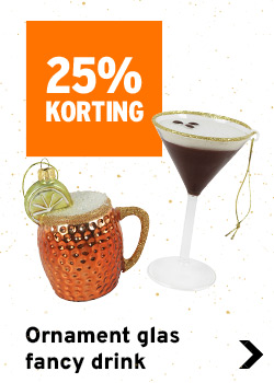 25% korting op ornament glas fancy drink