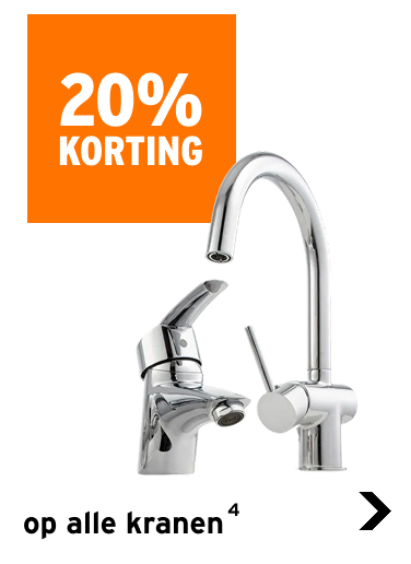 25% korting op alle kranen