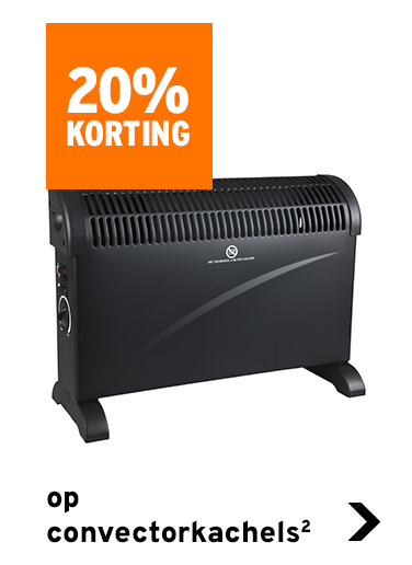 20% korting op alle convectorkachels