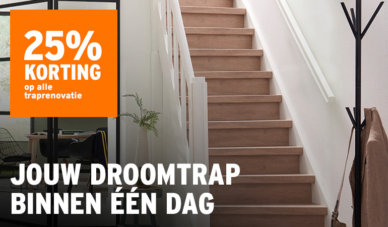 25% korting op alle traprenovatie