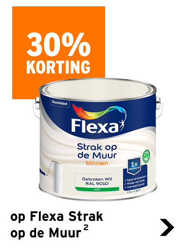 30% korting op Flexa Strak op de Muur