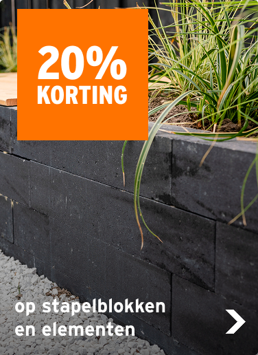 20% korting op stapelblokken en elementen