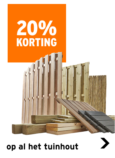20% korting op al het tuinhout